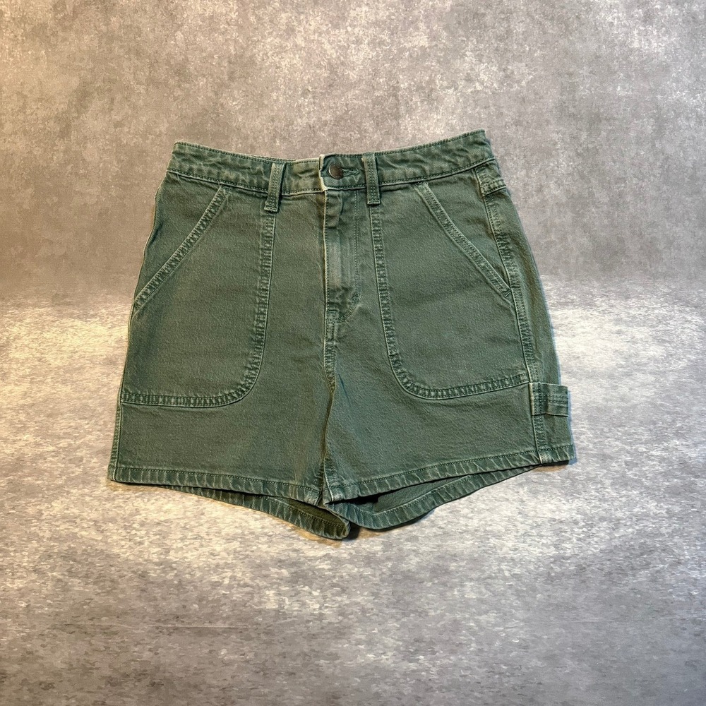 Universal Thread Green Highest Rise Midi Carpenter Shorts Womens 0/25 Utility